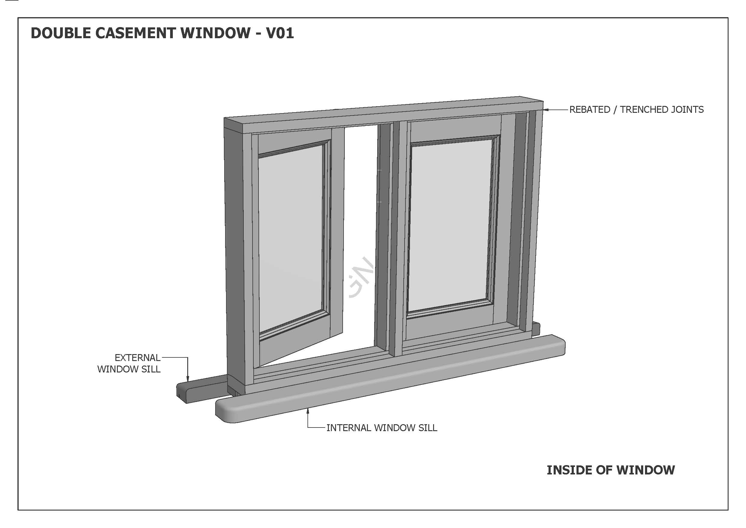 TIMBER CASEMENT WINDOWS - V01 - Building Plans 2D & 3D - MAKE YOUR OWN ...