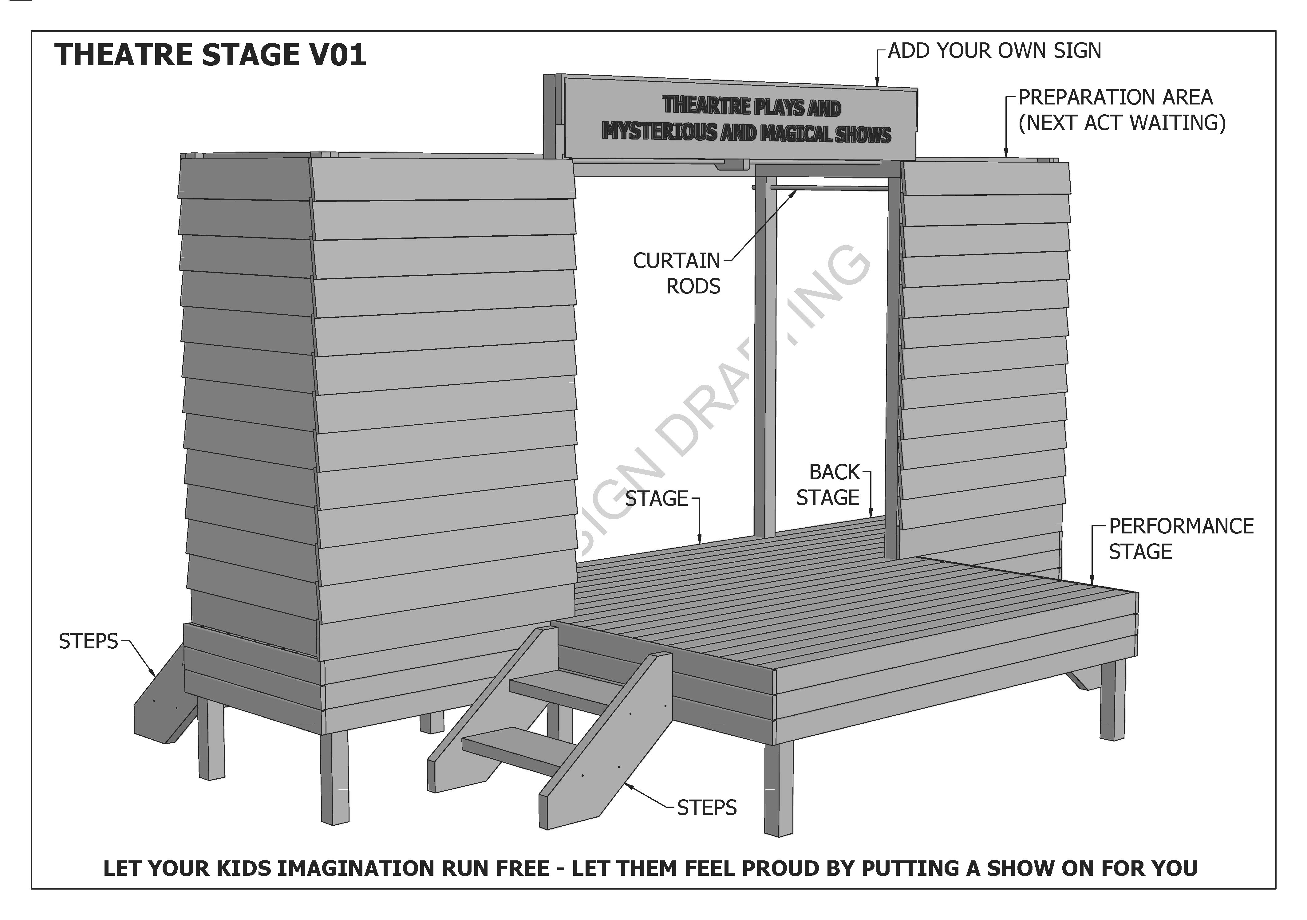 THEATRE STAGE V01 - CUBBY HOUSE PLAY TIME ! - Full Building Plans in 2D ...