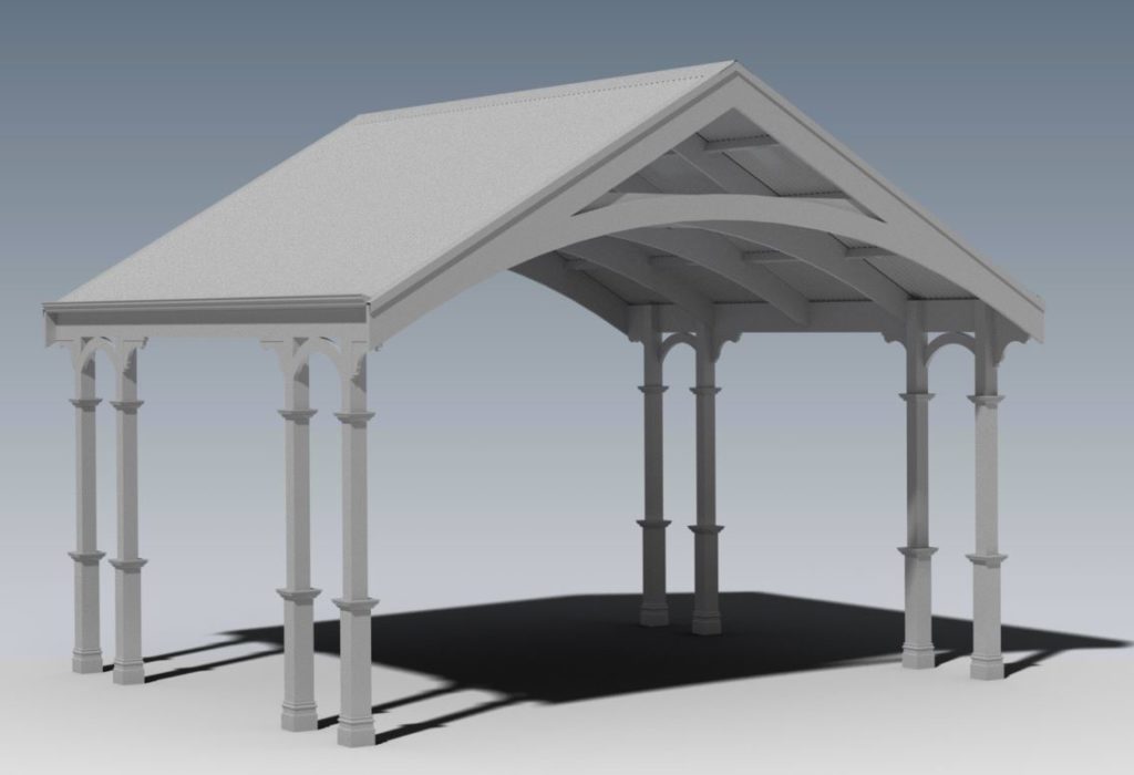Traditional Heritage Gable Carport Verandah V04 - Gable Design Building Plans