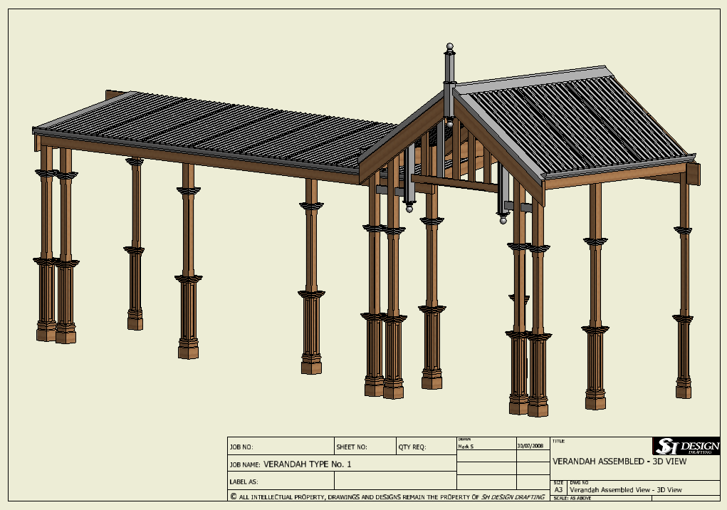 Traditional Timber Verandah V01