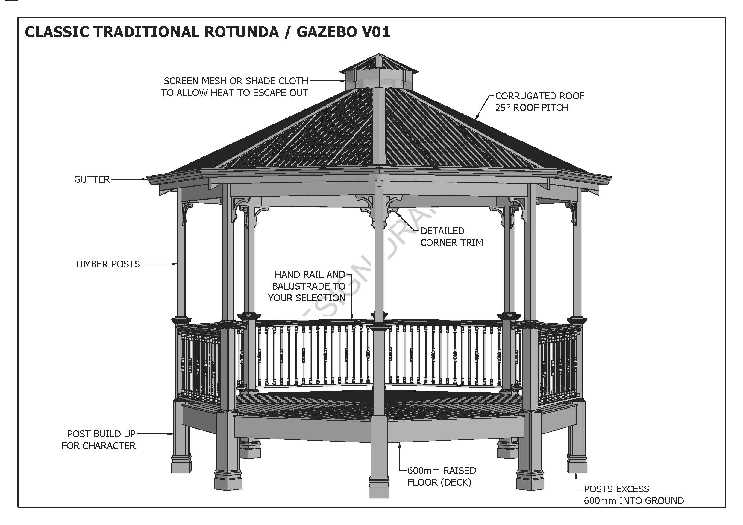 Classic Gazebo Rotunda V01