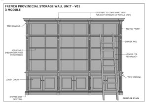 French Provincial Wall Unit 3 Module