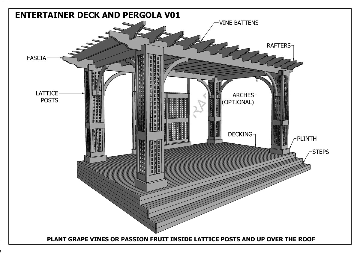 Entertainer Deck and Pergola V01