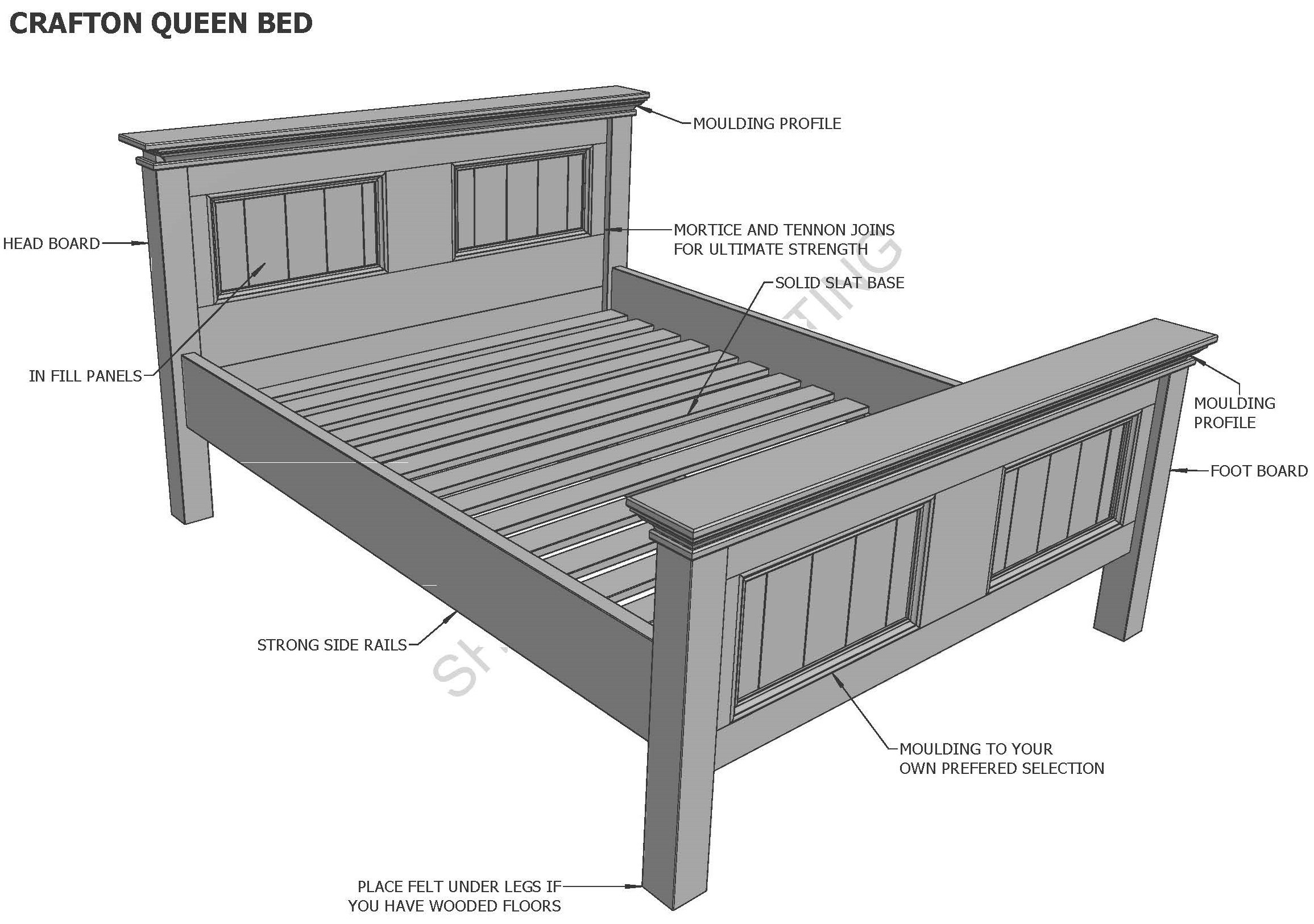 CRAFTON QUEEN BED (Building Plans ONLY)
