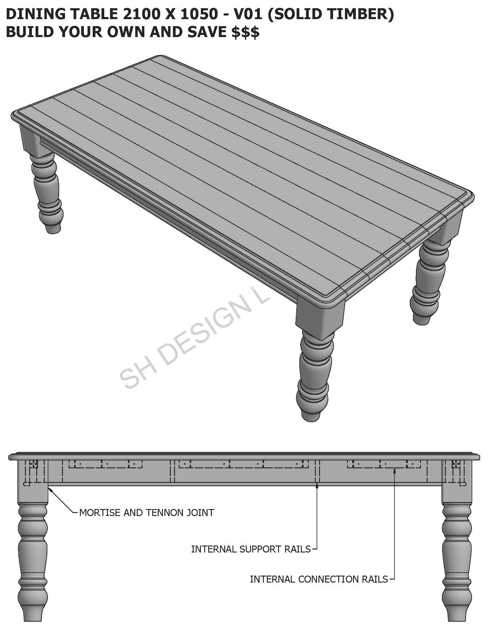 DINING TABLE V01 2100 x 1050 (82.6 x 41.3 inches)