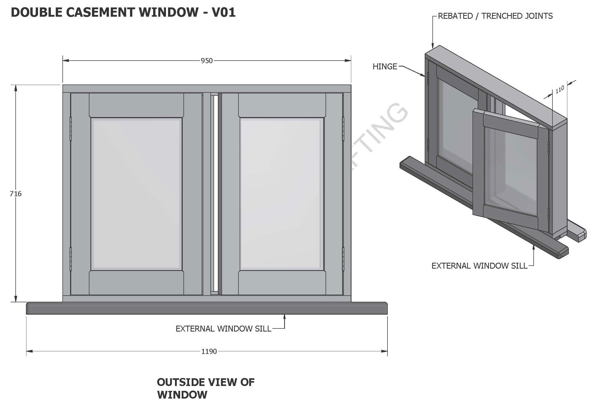 DOUBLE CASEMENT WINDOWS V01 - Build your own and SAVE BIG $$$