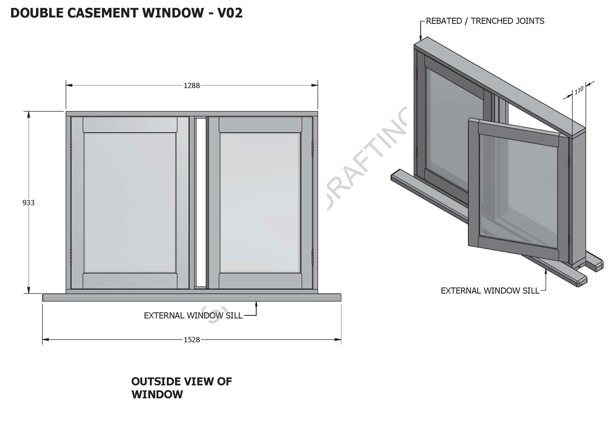 DOUBLE CASEMENT WINDOWS V02 - Build your own and SAVE BIG $$$