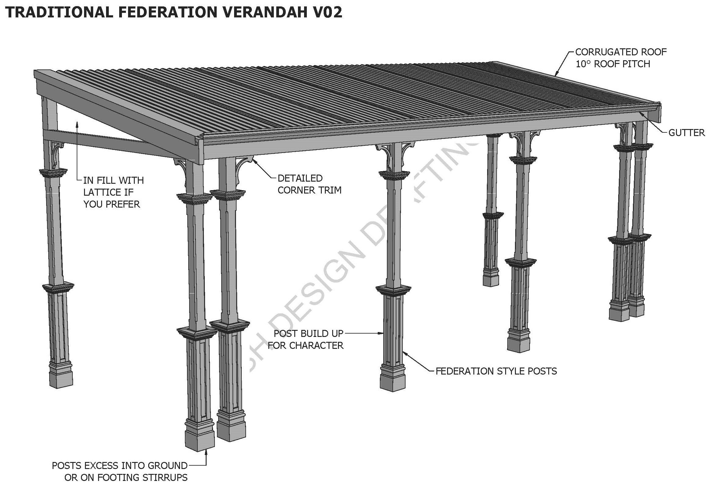 TRADITIONAL FLAT ROOF VERANDAH V02 Typical Aussie Flat Style