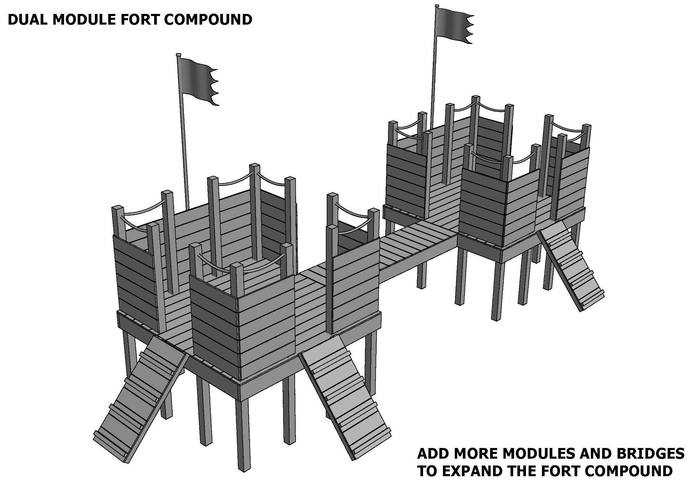 FORT KNOX CUBBY HOUSE V01 - Module Design - add to increase size of Fortress