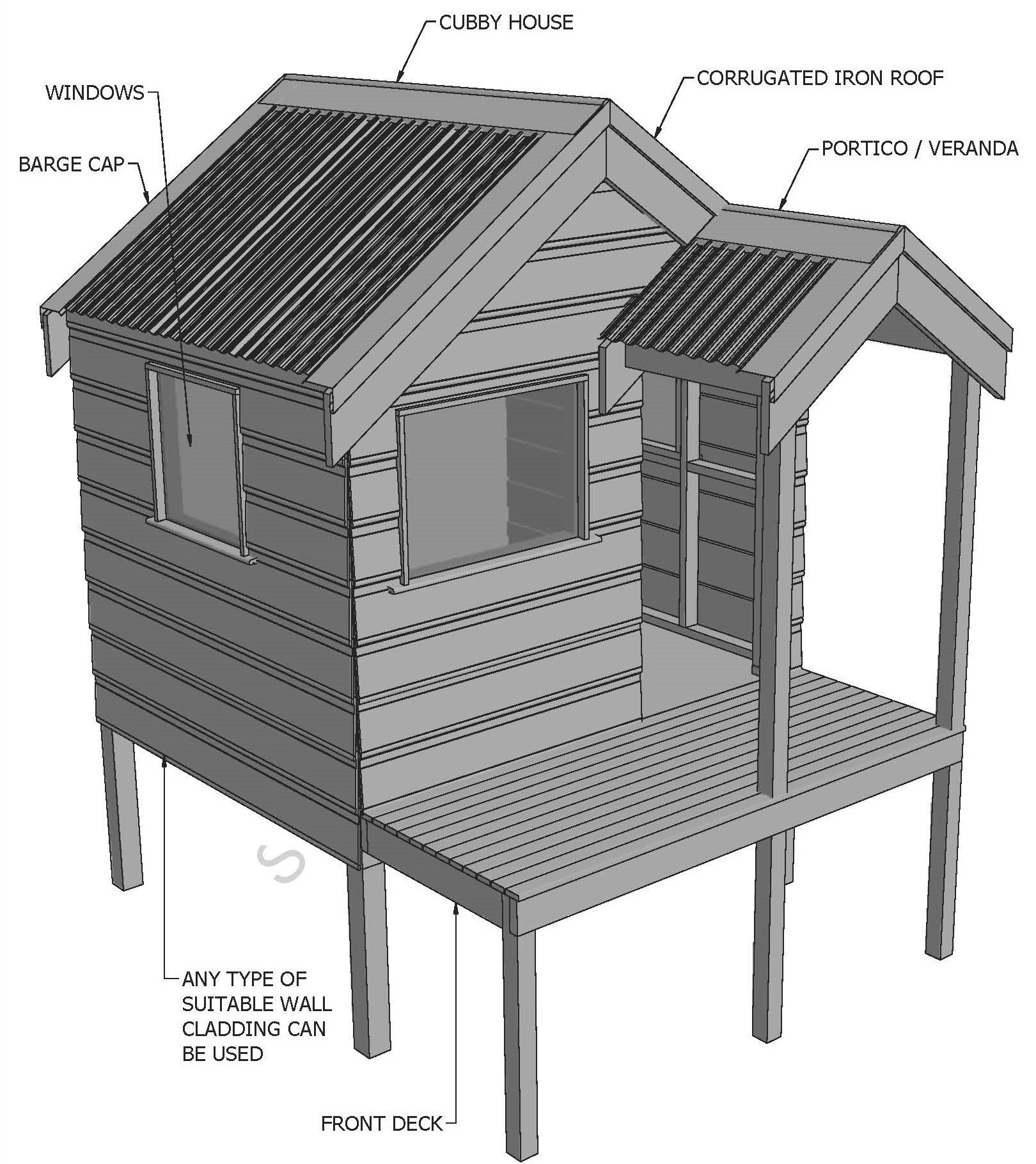 CUBBY HOUSE V02 With Small Porch