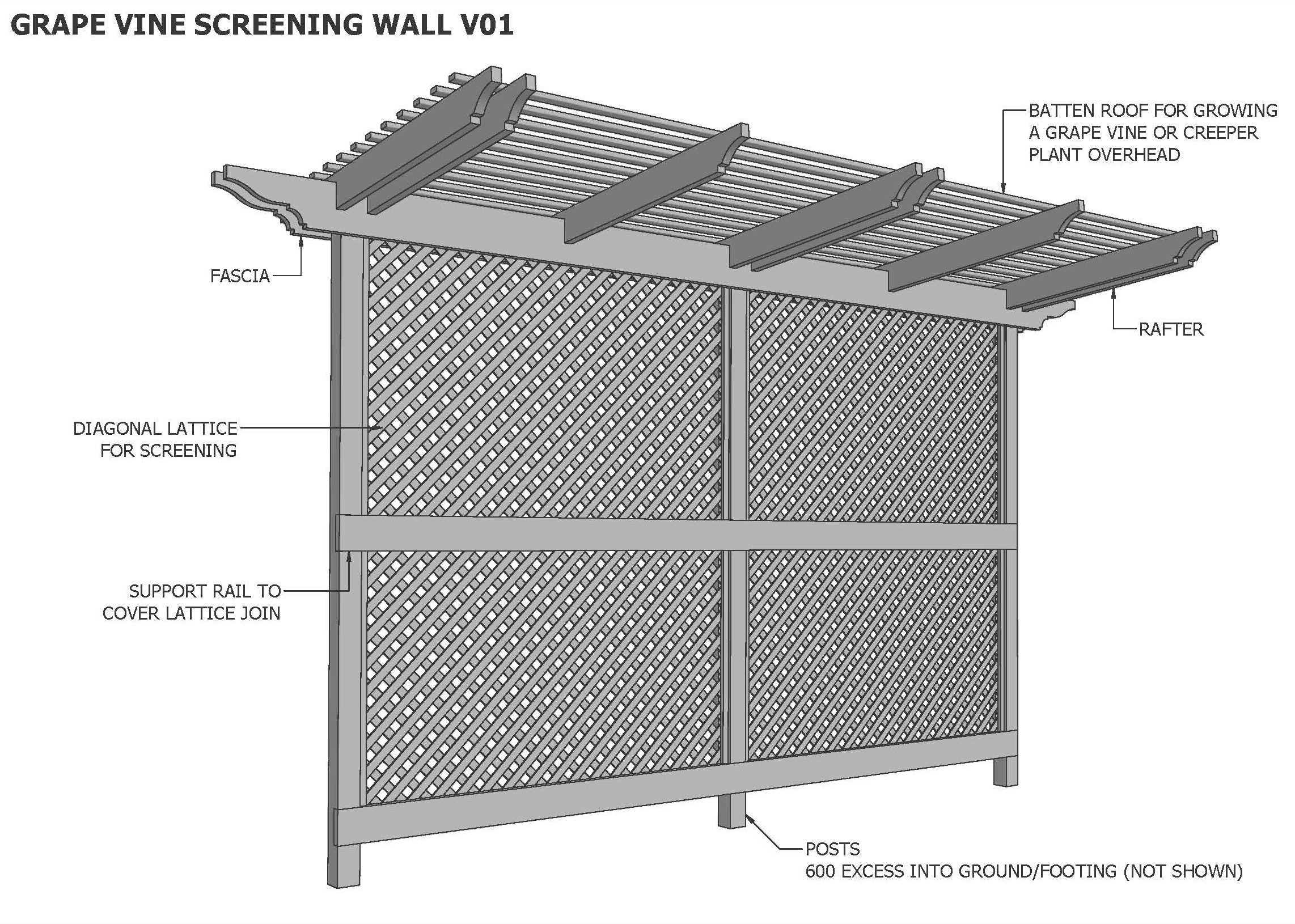 GRAPEVINE SCREENING PRIVACY WALL V01