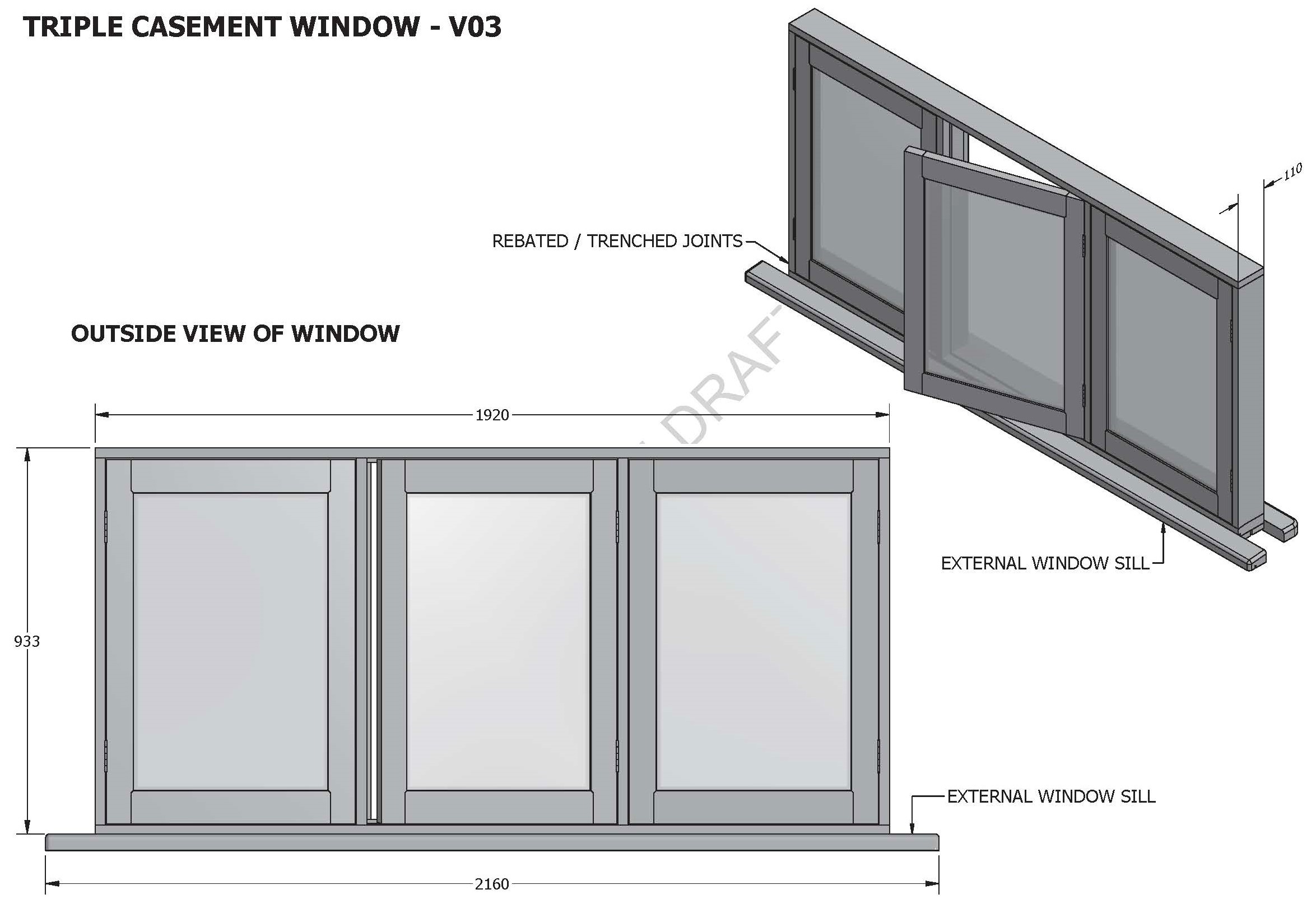 TRIPLE CASEMENT WINDOWS V01 - Build your own and SAVE BIG $$$